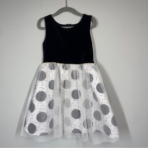 Cat & Jack 4T formal dress velvet polka dots tulle 4T